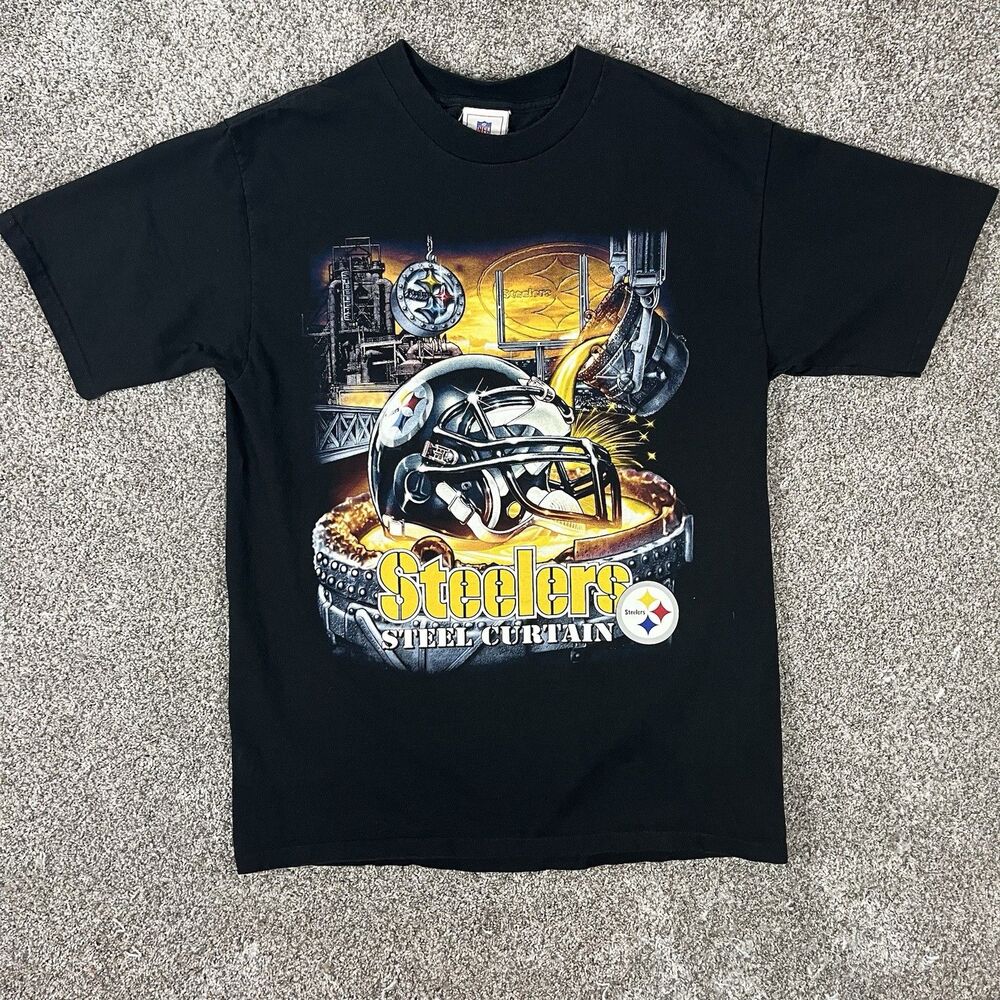 Vintage Pittsburgh Steelers Big Graphic Shirt Tee Size Large NFL Football Vtg